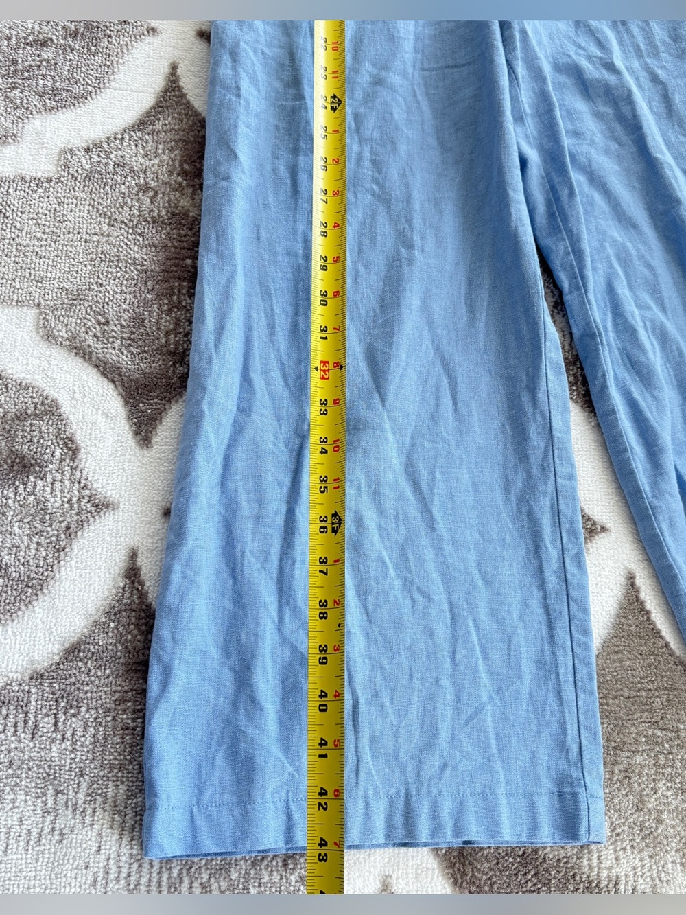 Dynamite Linen Light Blue Ruffle Jumpsuit Wide Legs Size XS - Picture 12 of 16